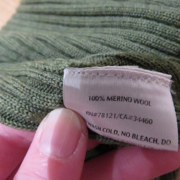 EILEEN FISHER 100% Merino Wool Ribbed Knit Open Front Cardigan in Forest Green - Picture 16 of 16